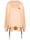 Ambush Multi Cord Crew Neck Sweatshirt In Peach Quartz Black