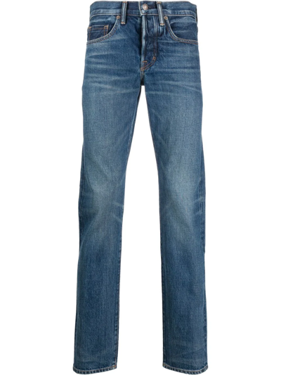 Tom Ford Low-rise Slim-fit Jeans In Blue