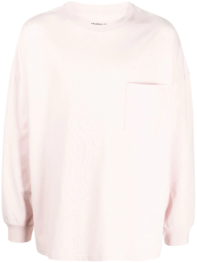 Martine Rose Logo-print Long-sleeve T-shirt In Pink