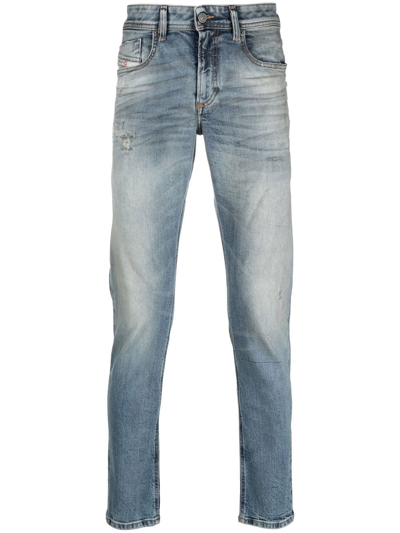 Diesel Low-rise Slim-fit Jeans In Blau