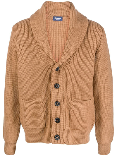 Drumohr Steve Mcqueen Merino Cardigan In Brown