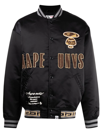 AAPE BY A BATHING APE LOGO印花缎面飞行员夹克