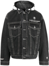 AAPE BY A BATHING APE LOGO-EMBROIDERED DENIM JACKET