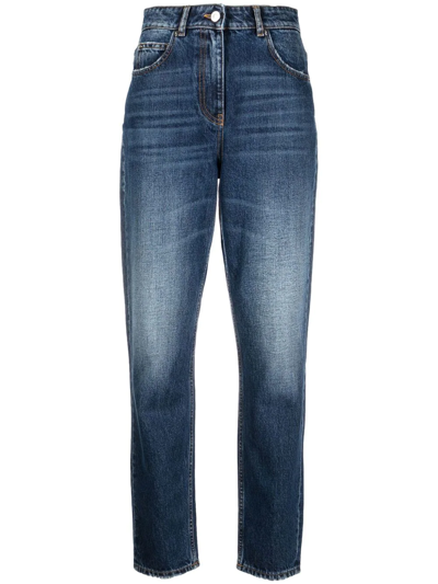 Iro Light-wash Fitted Jeans In Blue