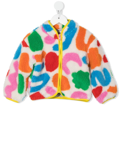 Stella Mccartney Babies' Abstract-print Faux-fur Jacket In Multicolour
