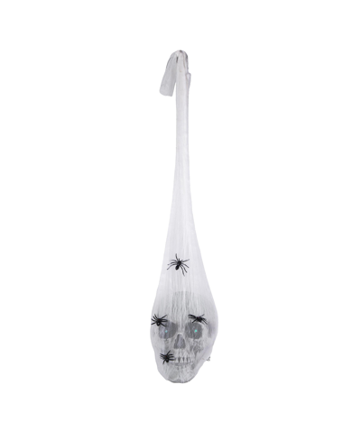 National Tree Company 27" Animated Halloween Sound-activated Hanging Skull In White