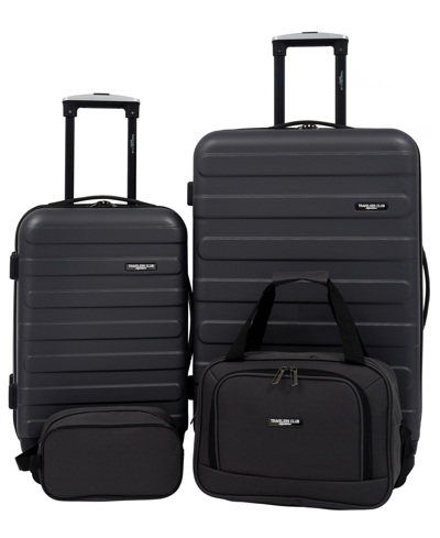 Travelers Club Austin 4 Piece Hardside Luggage Set In Black
