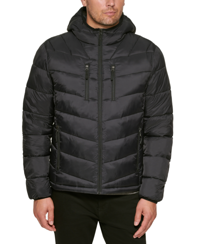 Club Room Men's Chevron Quilted Hooded Puffer Jacket, Created For Macy's In Camouflage