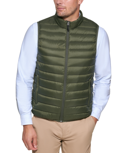 Club Room Men's Quilted Packable Puffer Vest, Created For Macy's In Olive