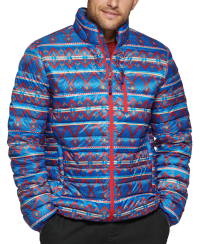 Club Room Men's Quilted Packable Puffer Jacket, Created For Macy's In Cozy Fairisle