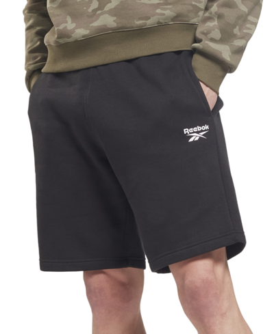 Reebok Men's Identity Regular-fit Logo-print Sweat Shorts In Black