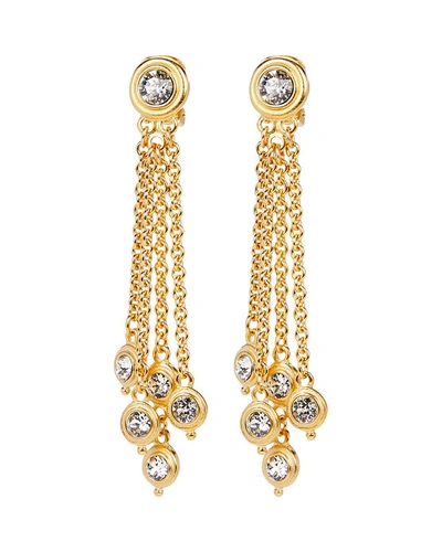 Ben-amun Gold-plated Chain Drop Earrings In Clear