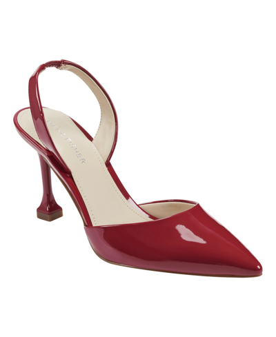 Marc Fisher Women's Davon Pointy Toe Slingback Pumps Women's Shoes In Bold Cherry