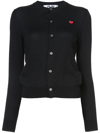 Comme Des Garçons Play Black Small Heart Patch Cardigan In Black