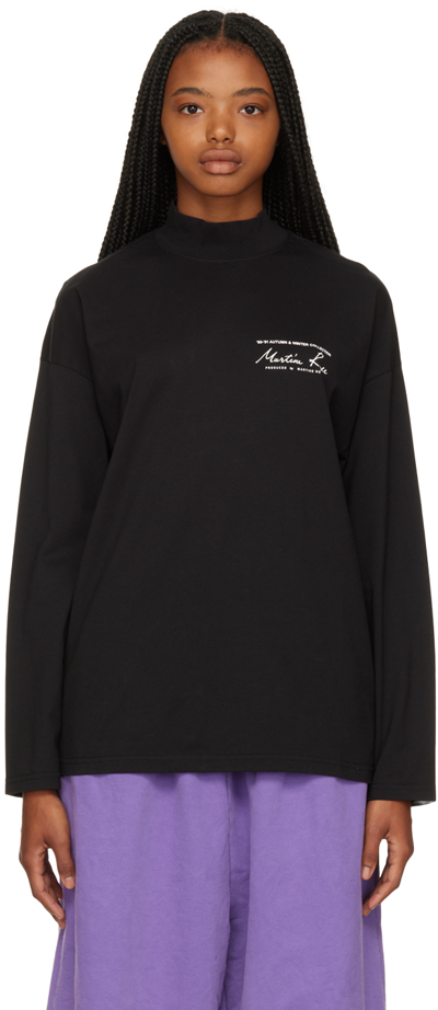 Martine Rose Black Printed Long Sleeve T-shirt In Black Black