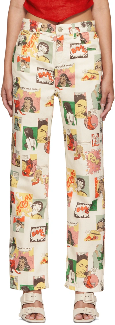 Reformation Off-white Comic Jeans In Comic Book