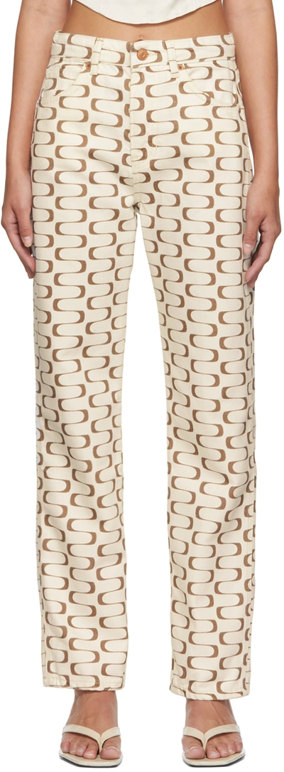 Reformation Off-white Mod Jeans In Frequency