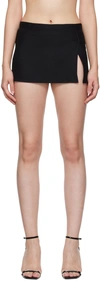 Miaou Micro Front-slit Miniskirt In Black