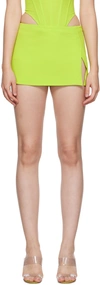 Miaou Micro Mini Skirt W/slit In Neon Lime
