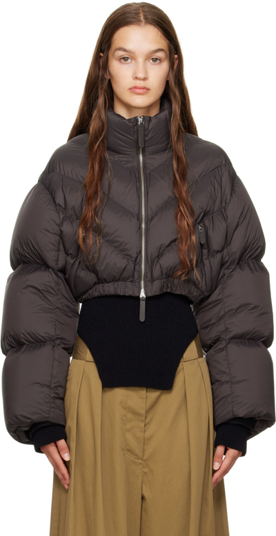 Khaite Farine Cropped Quilted Shell Down Jacket In Black