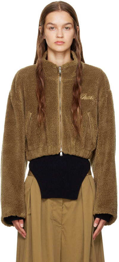 Khaite Brown Faux-shearling The Persha Sherpa Jacket In Khaki