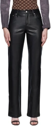 MISBHV BLACK FAUX-LEATHER TROUSERS