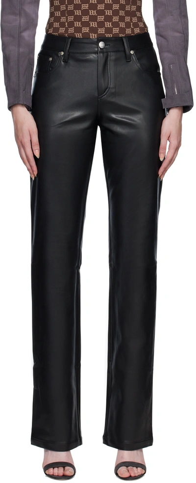 Misbhv Black Faux-leather Trousers