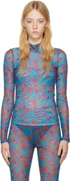 Henrik Vibskov Mesh Turtleneck - Dots Petro In Dots Petrol And Bour