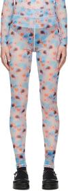 Henrik Vibskov Floral-print Leggings In Dots Orange And Lave