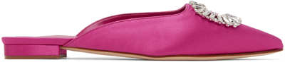 Manolo Blahnik Pink Sigulona Mules In 5275 Bpur