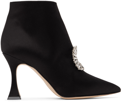 Manolo Blahnik Black Cantita Boots In 15 Blck