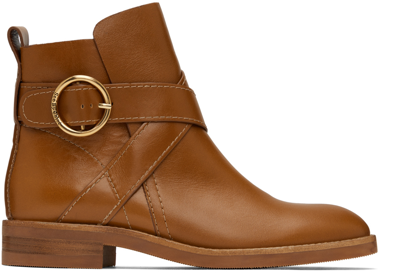 See By Chloé Tan Lyna Ankle Boots In 221 Tan