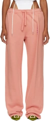 Y/PROJECT PINK WIDE-LEG LOUNGE PANTS