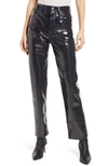 Agolde 90s Pinch Straight-leg High-rise Recycled-leather-blend Jeans In Shadow Patent