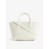 Bottega Veneta Cabat Mini Intrecciato Leather Tote Bag In White-gold
