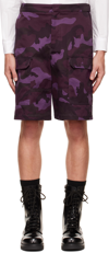 VALENTINO PURPLE CAMOUFLAGE SHORTS