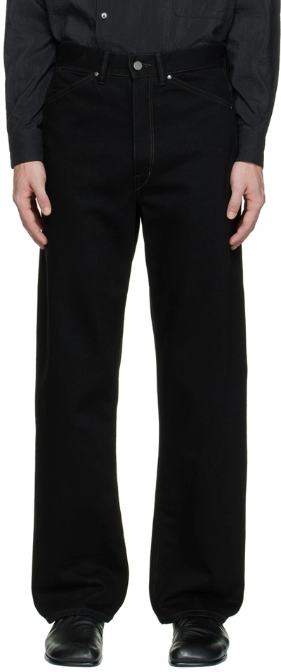 Lemaire Black Seamless Jeans In Bk999 Black