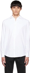 Massimo Alba Genova Brushed-twill Shirt In White