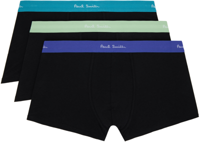 Paul Smith Three-pack Black Contrast Boxers In 79a Blacks