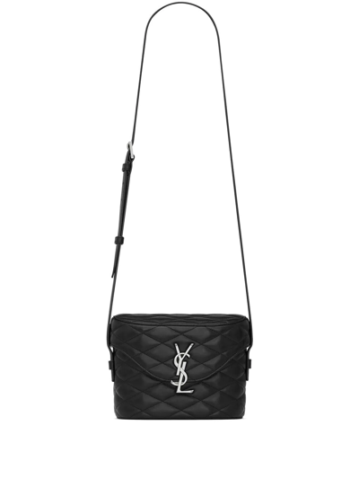Saint Laurent Binocular Quilted Leather Bag In Black
