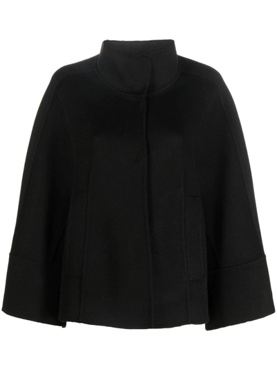 Paltò Wool-blend Wide-sleeve Jacket In Black