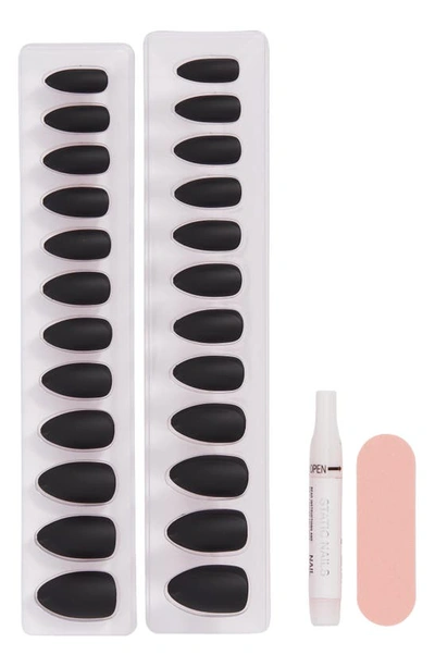 Static Nails Almond Pop-on Reusable Manicure Set In Caviar