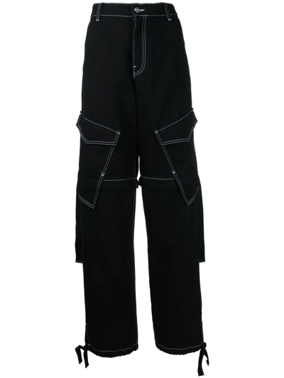 Dion Lee Parachute Detachable Cuff Jeans In Black