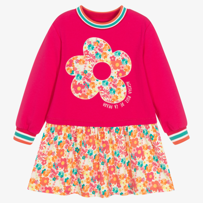 Agatha Ruiz De La Prada Babies'  Girls Pink Floral Cotton Dress