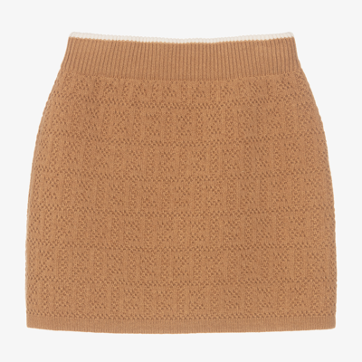 Fendi Kids' Girls Beige Knitted Skirt