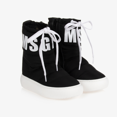 Msgm Teen Black & White Snow Boots