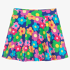 AGATHA RUIZ DE LA PRADA AGATHA RUIZ DE LA PRADA GIRLS BLUE FLOWERS COTTON SKIRT