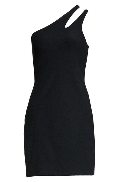 Beyond Yoga Your Mind One-shoulder Space Dye Minidress In Darkest Night