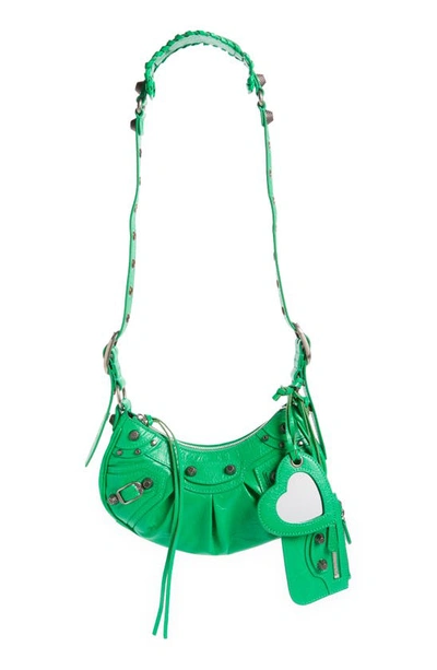 Balenciaga Extra Small Le Cagole Lambskin Shoulder Bag In Vivid Green