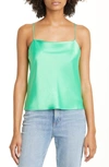 Alice And Olivia Classic Harmon Drapey Slip Tank In Garden Green